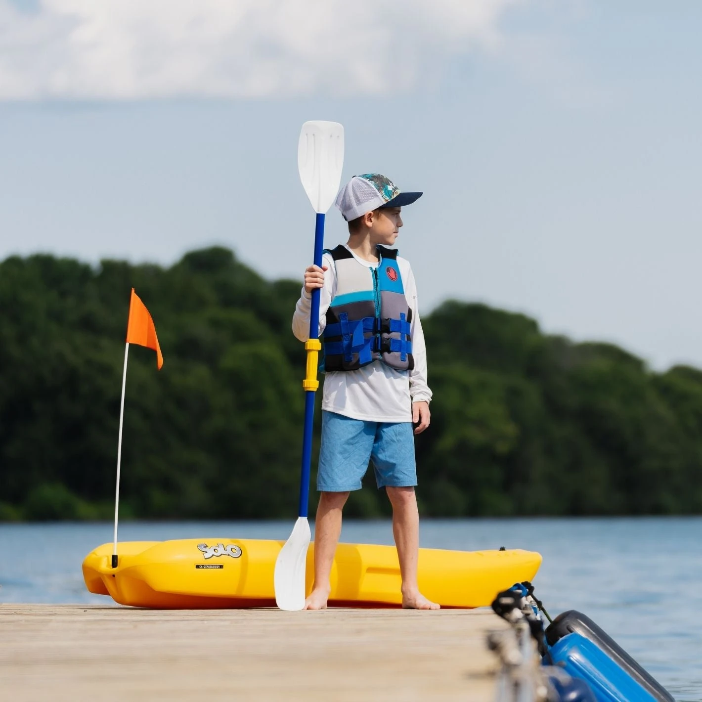 Pelican Sport Combo - 2 Solo Kids Kayaks With Paddles - Yellow 7 Pelican Sport Combo - 2 Solo Kids Kayaks With Paddles - Yellow - Image 5